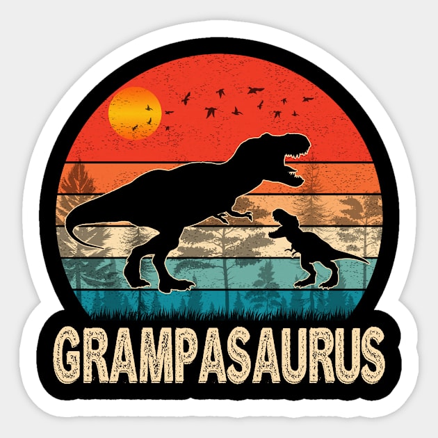 GrampaSaurus T-Rex Dinosaur Shirt For Dad From Daughter Son Sticker by Maccita